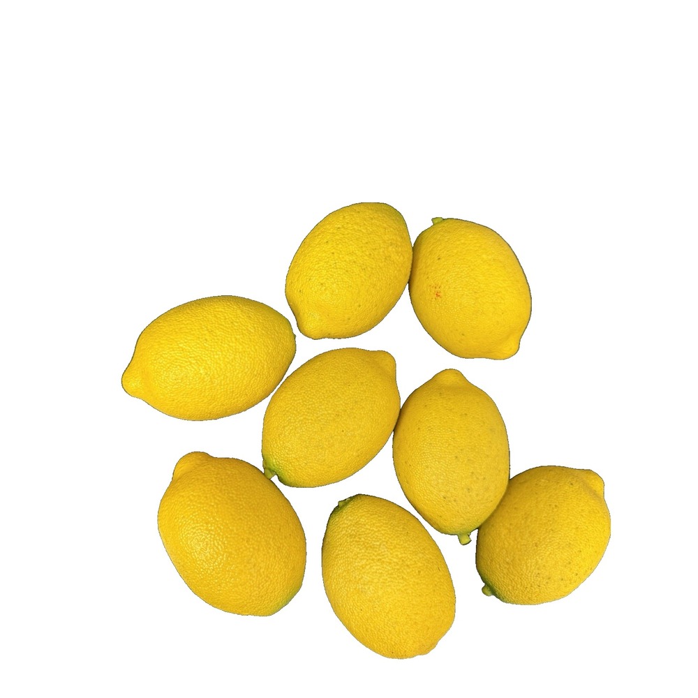 Large Faux Lemons Set Of 8 Life Size Artificial Home Decor Yellow Fruit Staging